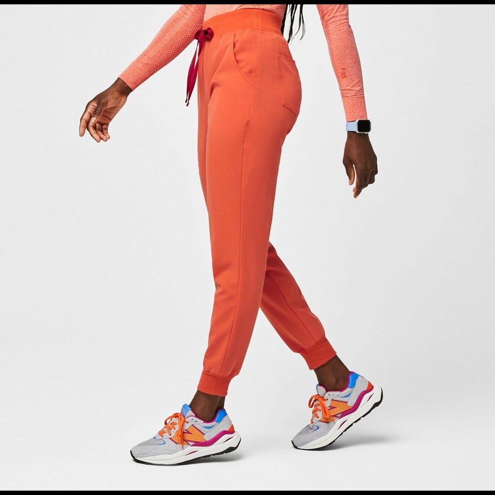 Figs Limited Edition Sunset Orange High Waisted Zamora Joggers - S